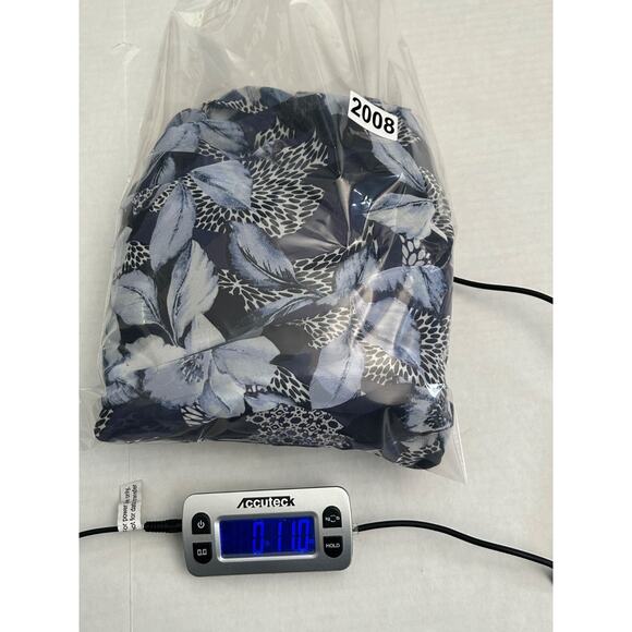 Lane Bryant Dress Size 14 Blue Floral Chiffon Faux Wrap Midi Flutter Sleeve - Picture 12 of 12